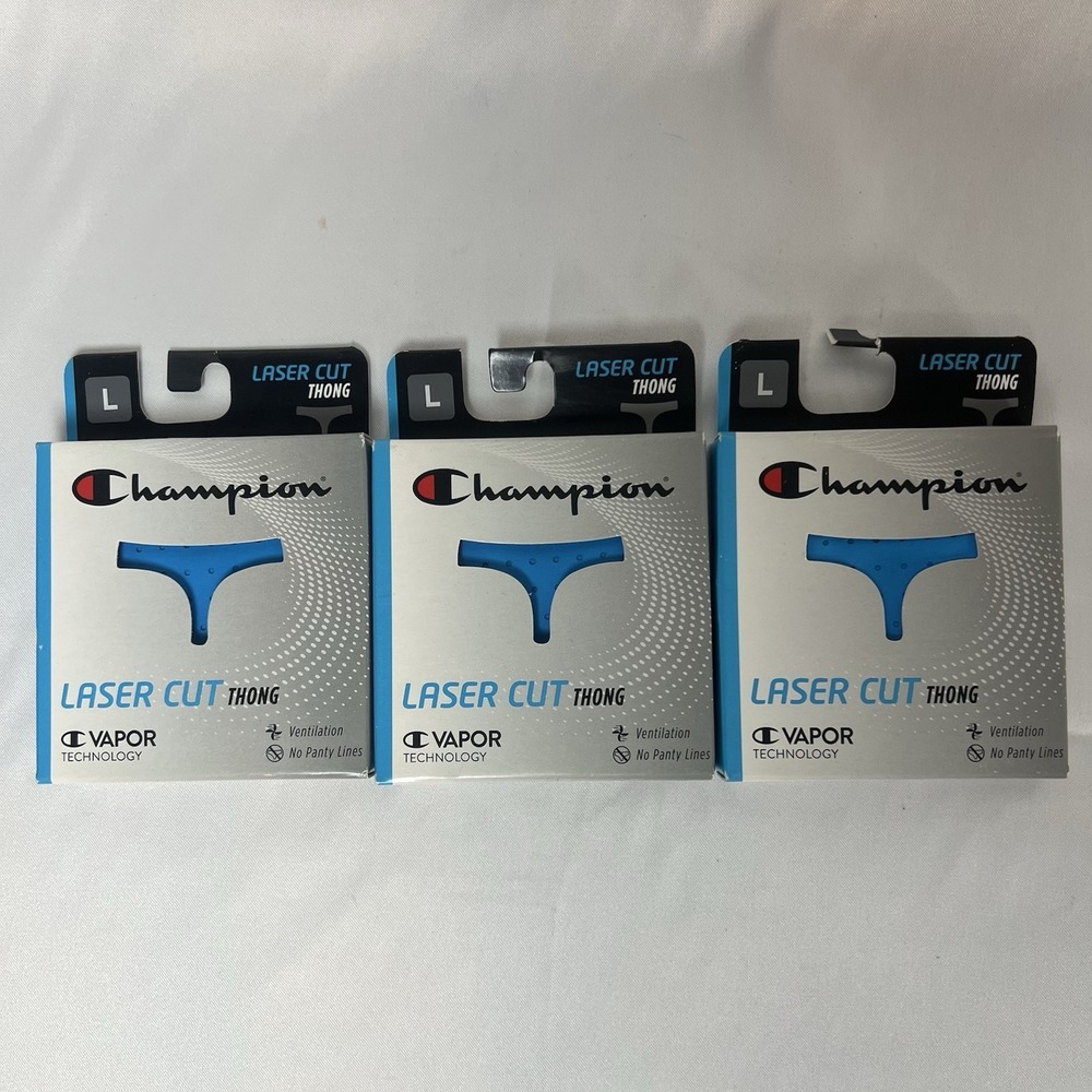 Champion® VAPOR™ TECHNOLOGY Women's Laser Cut HIPSTER LRG blue. Lot of 3